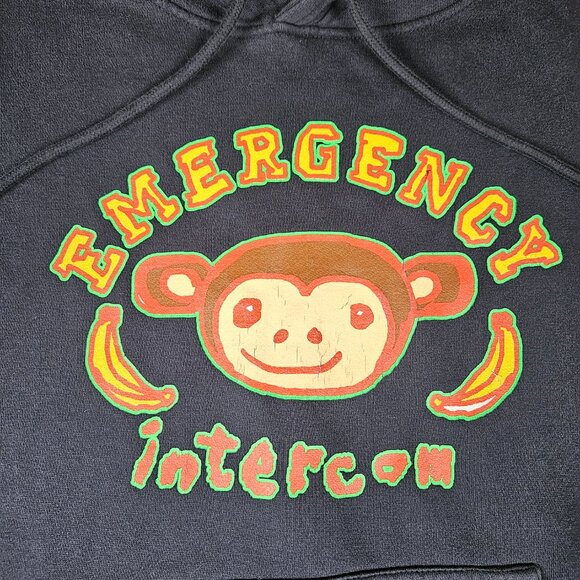 Emergency Intercom Hoodie XL Monkey Podcast Black Pullover Discontinued H55 - Picture 3 of 7